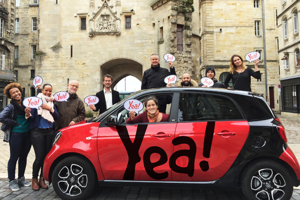L'équipe Citiz Bordeaux au lancement du service Yea! en 2017
